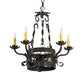 Meyda Lighting Dragone 24" 6-Light Timeless Bronze Chandelier With Ivory Faux Candlelight