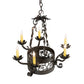 Meyda Lighting Dragone 24" 6-Light Timeless Bronze Chandelier With Ivory Faux Candlelight