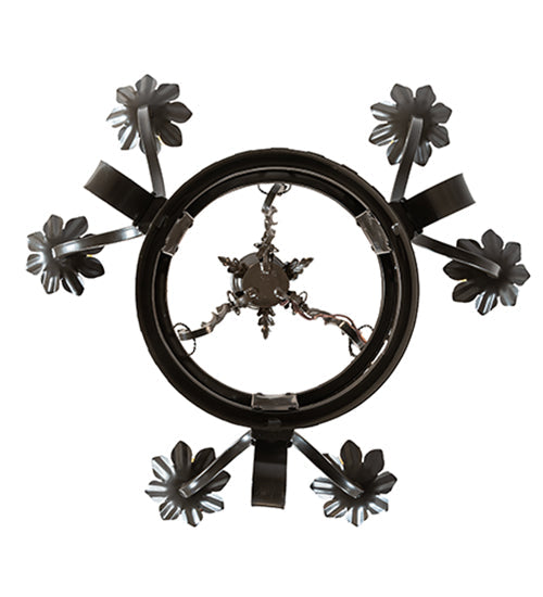 Meyda Lighting Dragone 24" 6-Light Timeless Bronze Chandelier With Ivory Faux Candlelight