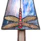 Meyda Lighting Dragonfly 10" Mahogany Bronze Mini Table Lamp With Multi-Colored Stained Shade Glass