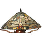 Meyda Lighting Dragonfly 17" 2-Light Mahogany Bronze Cut Agata Table Lamp With Multi-Colored Shade Glass