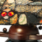 Meyda Lighting Dragonfly 17" 2-Light Mahogany Bronze Cut Agata Table Lamp With Multi-Colored Shade Glass