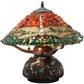Meyda Lighting Dragonfly 17" 2-Light Mahogany Bronze Polished Agata Table Lamp With Multi-Colored Shade Glass