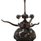 Meyda Lighting Dragonfly 17" 2-Light Mahogany Bronze Polished Agata Table Lamp With Multi-Colored Shade Glass