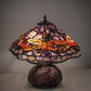 Meyda Lighting Dragonfly 17" 3-Light Mahogany Bronze Agata Table Lamp With Polished Agate Stone Shade
