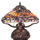 Meyda Lighting Dragonfly 17" 3-Light Mahogany Bronze Agata Table Lamp With Polished Agate Stone Shade