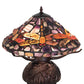 Meyda Lighting Dragonfly 17" 3-Light Mahogany Bronze Agata Table Lamp With Polished Agate Stone Shade