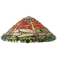 Meyda Lighting Dragonfly 17" 3-Light Mahogany Bronze Polished Agata Table Lamp With Multi-Colored Shade Glass and Lighted Base