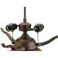 Meyda Lighting Dragonfly 19" 2-Light Mahogany Bronze Agata Table Lamp With Multi-Colored Shade Glass
