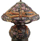 Meyda Lighting Dragonfly 19" 2-Light Mahogany Bronze Agata Table Lamp With Multi-Colored Shade Glass