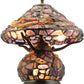 Meyda Lighting Dragonfly 19" 2-Light Mahogany Bronze Agata Table Lamp With Multi-Colored Shade Glass