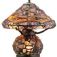 Meyda Lighting Dragonfly 19" 2-Light Mahogany Bronze Agata Table Lamp With Multi-Colored Shade Glass