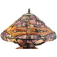 Meyda Lighting Dragonfly 19" 2-Light Mahogany Bronze Agata Table Lamp With Multi-Colored Shade Glass