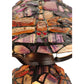Meyda Lighting Dragonfly 19" 2-Light Mahogany Bronze Agata Table Lamp With Multi-Colored Shade Glass