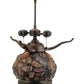 Meyda Lighting Dragonfly 19" 2-Light Mahogany Bronze Agata Table Lamp With Multi-Colored Shade Glass