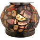 Meyda Lighting Dragonfly 19" 2-Light Mahogany Bronze Agata Table Lamp With Multi-Colored Shade Glass