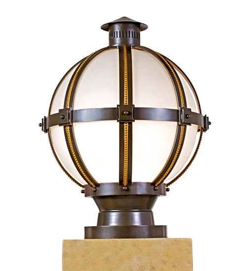 Meyda Lighting Dragonfly 19" Chestnut & Gold Highlights Pier Mount With Statuario Idalight Shade Glass