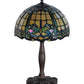 Meyda Lighting Dragonfly 19" Mahogany Bronze Trellis Accent Table Lamp With Multi-Colored Shade Glass