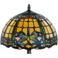 Meyda Lighting Dragonfly 19" Mahogany Bronze Trellis Accent Table Lamp With Multi-Colored Shade Glass