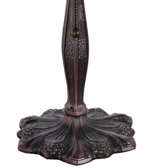 Meyda Lighting Dragonfly 19" Mahogany Bronze Trellis Accent Table Lamp With Multi-Colored Shade Glass