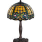 Meyda Lighting Dragonfly 19" Mahogany Bronze Trellis Accent Table Lamp With Multi-Colored Shade Glass