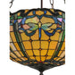 Meyda Lighting Dragonfly 20" 2-Light Mahogany Bronze Trellis Inverted Pendant Light With Multi-Colored Shade Glass