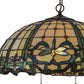 Meyda Lighting Dragonfly 20" 2-Light Mahogany Bronze Trellis Pendant Light With Multi-Colored Shade Glass