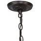 Meyda Lighting Dragonfly 20" 2-Light Mahogany Bronze Trellis Pendant Light With Multi-Colored Shade Glass