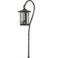 Meyda Lighting Dragonfly 26" Craftsman Verdigris Shepherd's Hook Landscape Fixture With Clear Leaf Shade Glass