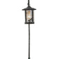 Meyda Lighting Dragonfly 26" Craftsman Verdigris Shepherd's Hook Landscape Fixture With Clear Leaf Shade Glass