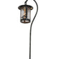 Meyda Lighting Dragonfly 26" Craftsman Verdigris Shepherd's Hook Landscape Fixture With Clear Leaf Shade Glass