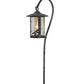 Meyda Lighting Dragonfly 26" Craftsman Verdigris Shepherd's Hook Landscape Fixture With Clear Leaf Shade Glass