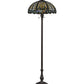 Meyda Lighting Dragonfly 63" 3-Light Mahogany Bronze Trellis Floor Lamp With Multi-Colored Shade Glass