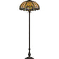 Meyda Lighting Dragonfly 63" 3-Light Mahogany Bronze Trellis Floor Lamp With Multi-Colored Shade Glass