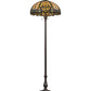 Meyda Lighting Dragonfly 63" 3-Light Mahogany Bronze Trellis Floor Lamp With Multi-Colored Shade Glass