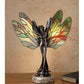 Meyda Lighting Dragonfly Lady 22" 2-Light Mahogany Bronze Accent Table Lamp With Amber & Green Stained Shade Glass
