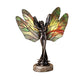 Meyda Lighting Dragonfly Lady 22" 2-Light Mahogany Bronze Accent Table Lamp With Amber & Green Stained Shade Glass