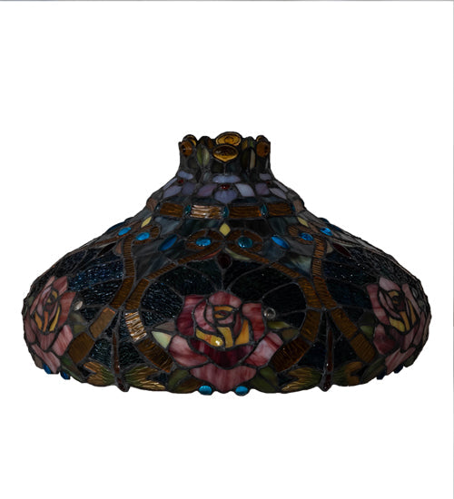 Meyda Lighting Dragonfly Rose 18" Multi-Colored Shade Glass