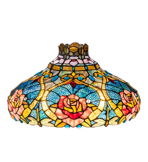 Meyda Lighting Dragonfly Rose 18" Multi-Colored Shade Glass