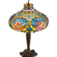 Meyda Lighting Dragonfly Rose 26" 3-Light Mahogany Bronze Table Lamp With Multi-Colored Shade Glass