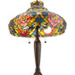 Meyda Lighting Dragonfly Rose 26" 3-Light Mahogany Bronze Table Lamp With Multi-Colored Shade Glass