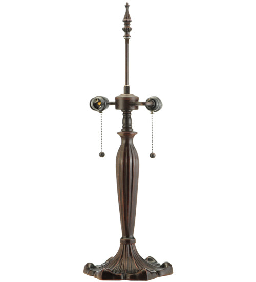 Meyda Lighting Dragonfly Rose 26" 3-Light Mahogany Bronze Table Lamp With Multi-Colored Shade Glass