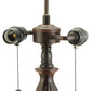 Meyda Lighting Dragonfly Rose 26" 3-Light Mahogany Bronze Table Lamp With Multi-Colored Shade Glass