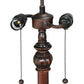 Meyda Lighting Dragonfly Rose 60" 2-Light Mahogany Bronze Floor Lamp With Multi-Colored Shade Glass