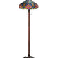 Meyda Lighting Dragonfly Rose 60" 2-Light Mahogany Bronze Floor Lamp With Multi-Colored Shade Glass