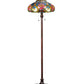 Meyda Lighting Dragonfly Rose 60" 2-Light Mahogany Bronze Floor Lamp With Multi-Colored Shade Glass