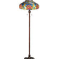 Meyda Lighting Dragonfly Rose 60" 2-Light Mahogany Bronze Floor Lamp With Multi-Colored Shade Glass
