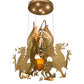 Meyda Lighting Dragos 80" 5-Light Sahara Gold Pendant Light