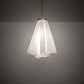 Meyda Lighting Drapery 12" Nickel Pendant Light With White Fabric Shade