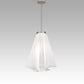 Meyda Lighting Drapery 12" Nickel Pendant Light With White Fabric Shade